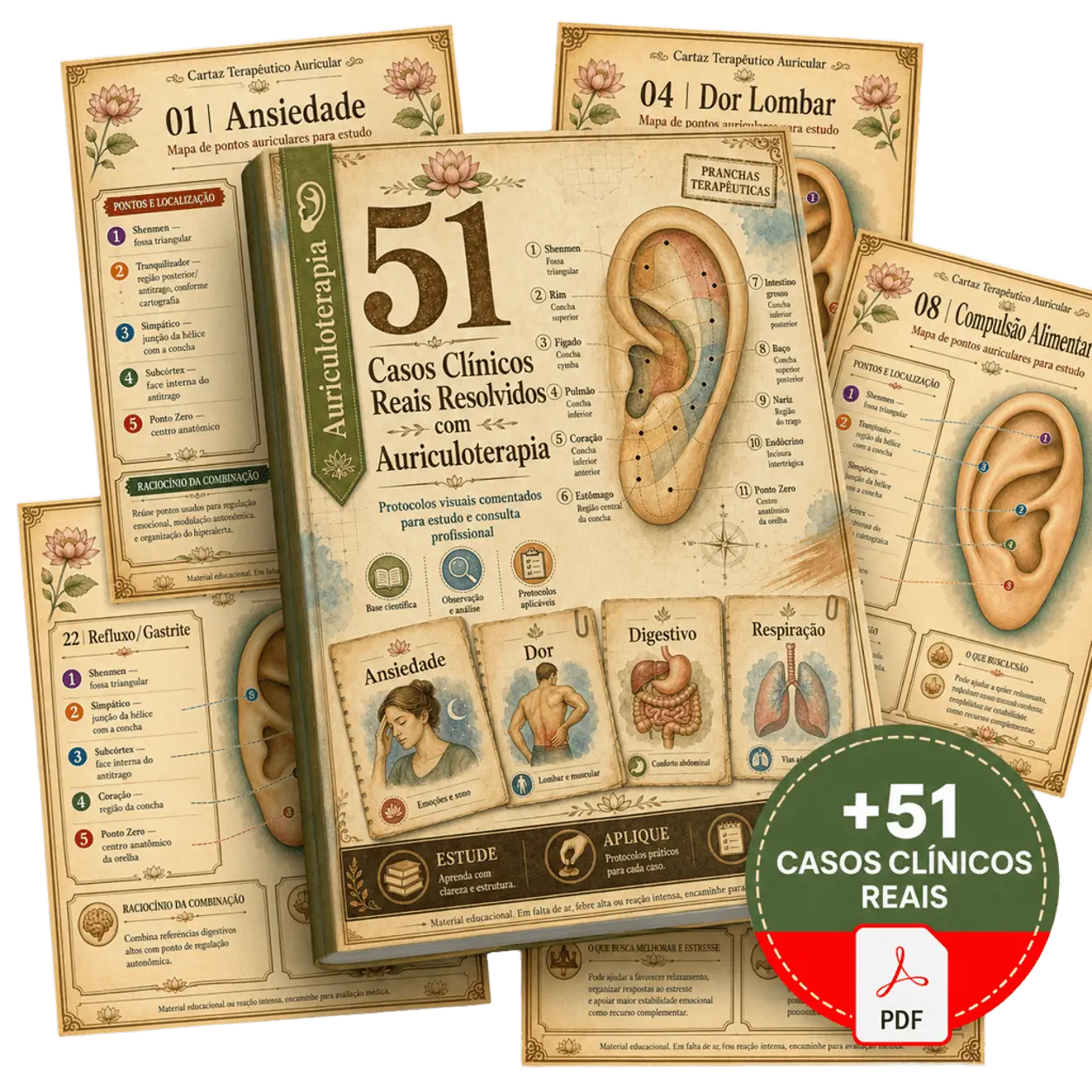 51 Casos Clínicos Reais Resolvidos com Auriculoterapia